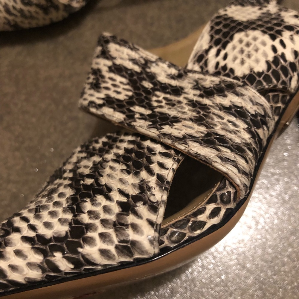 Michael kors collection real genuine snakeskin leather block heels 40 9 9.5 10 - Picture 8 of 12